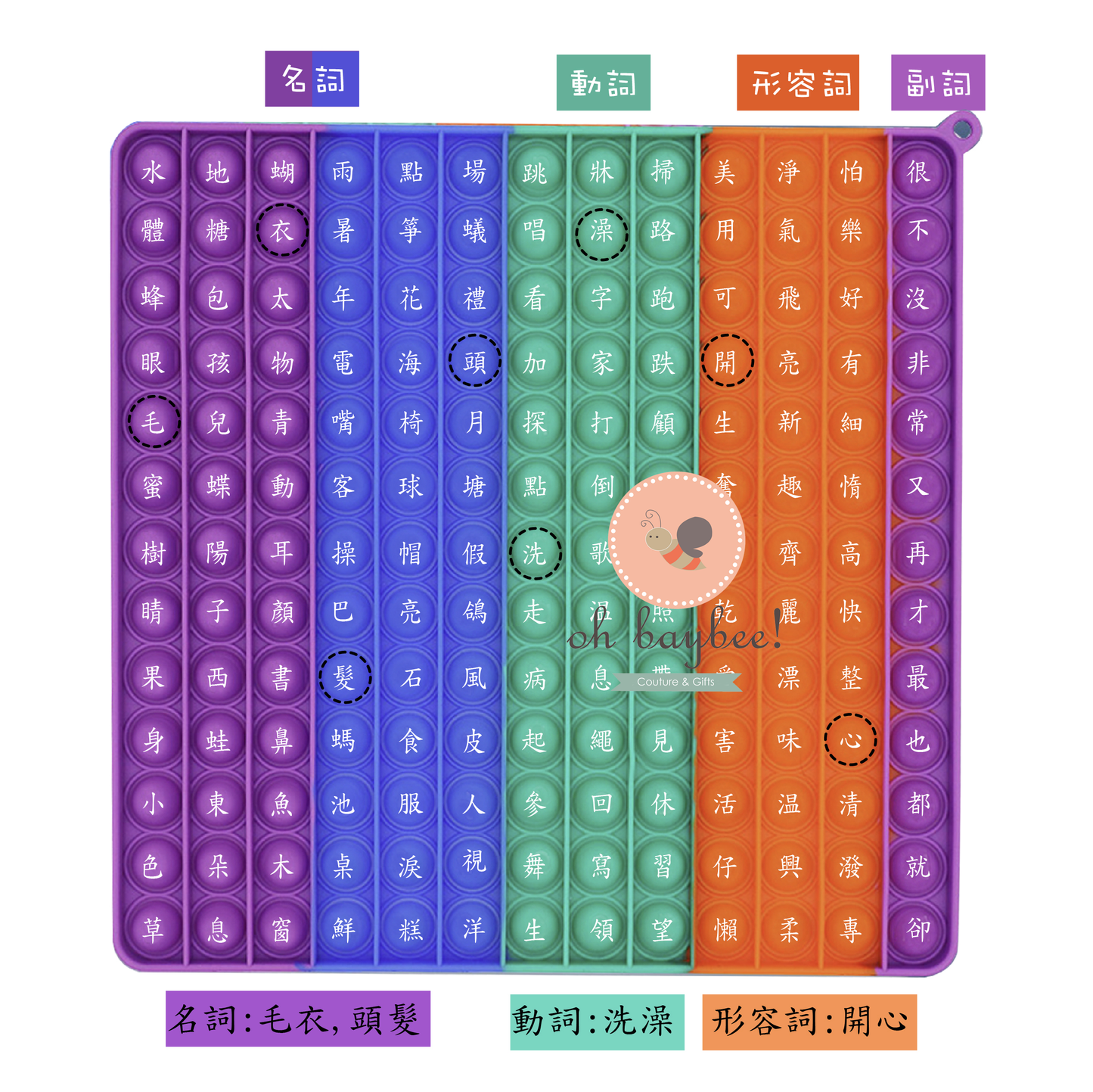 預訂-自家設計最新中文教具!!! 中文四素句及高頻率詞語學習按按樂