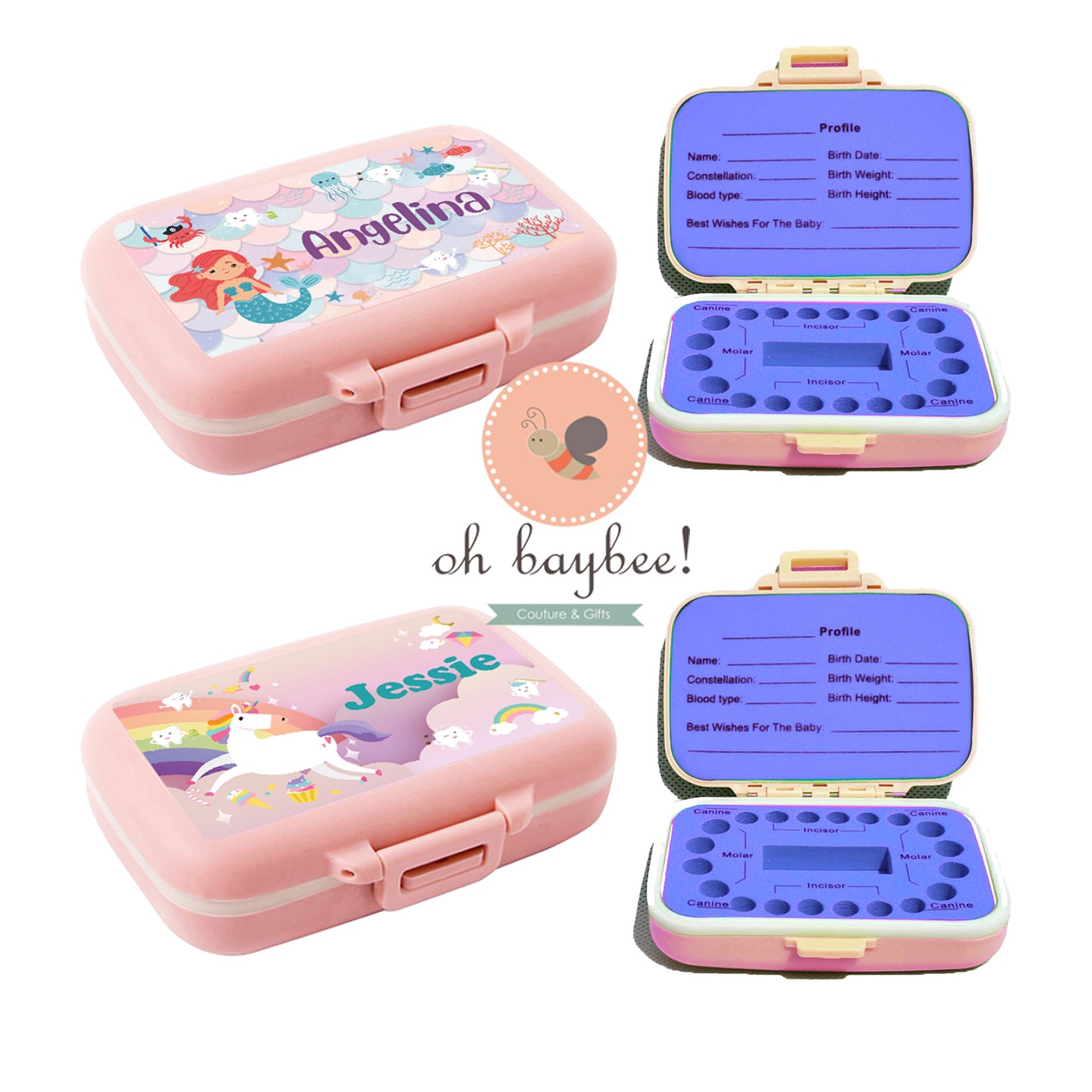 預訂- 全新款!!! Customized Kids Tooth Box 自訂名字兒童牙齒收藏盒